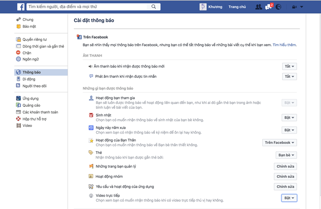 Cách tắt thông báo live stream trực tiếp trên Facebook