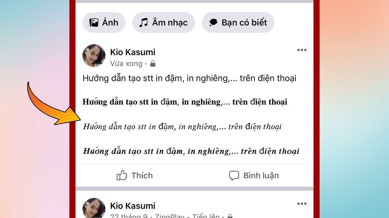 Cách làm chữ in đậm trên Facebook 1